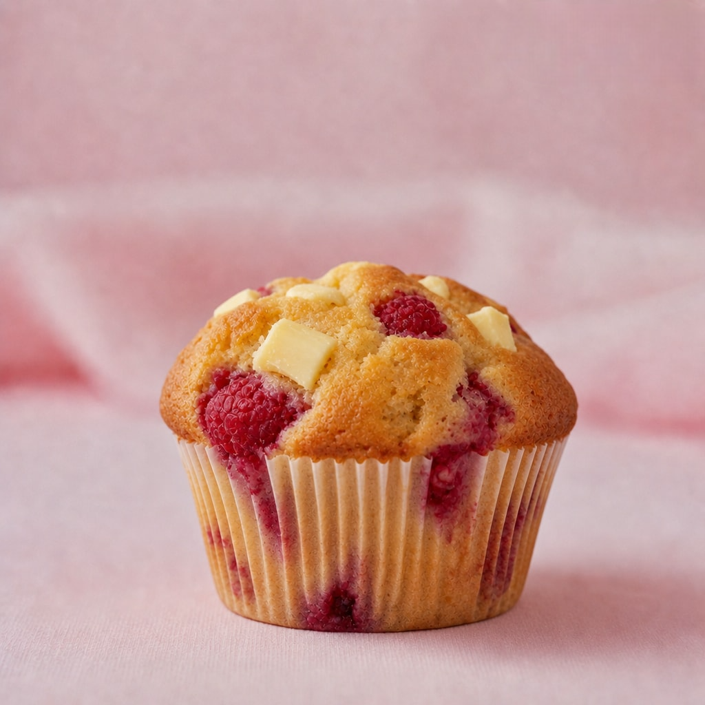 Framboos-witte chocolade muffin