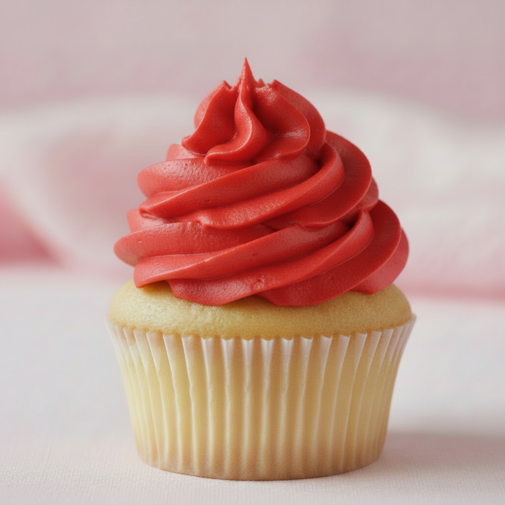 Cupcake met rode toef