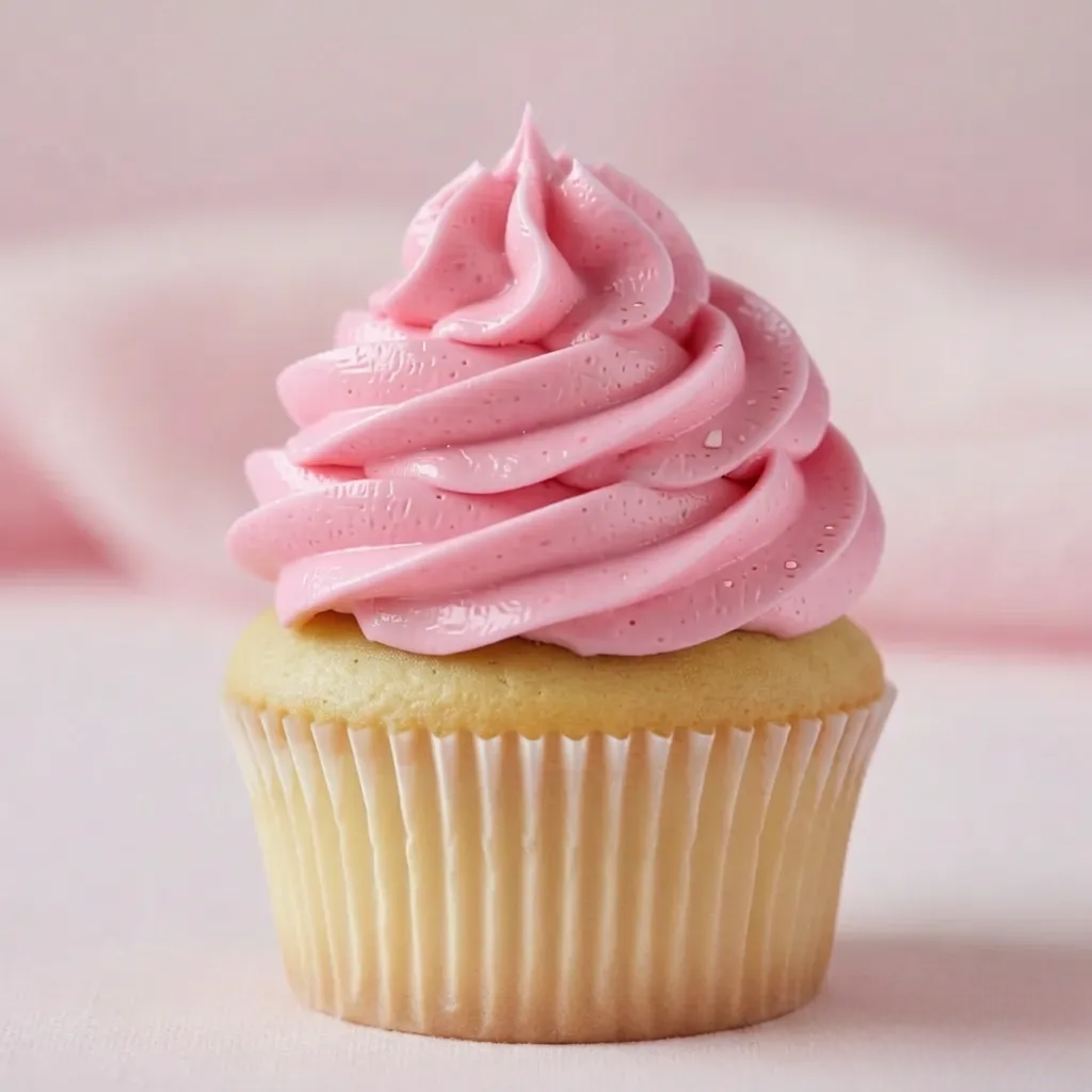 Cupcake met roze toef